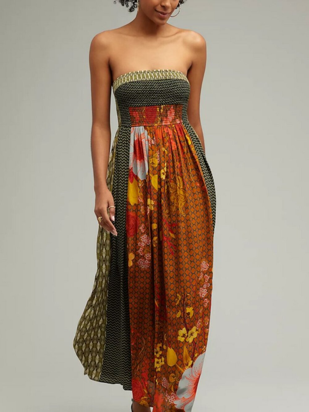 Siddhartha Bansal Smocked Maxi Dress